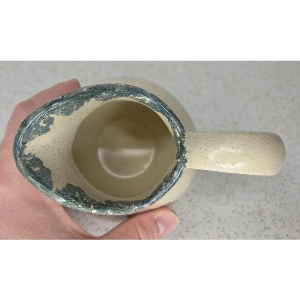 Country Crafts Pottery Spongeware Pear & Grapes Plate Pitcher Soap Dispenser Set